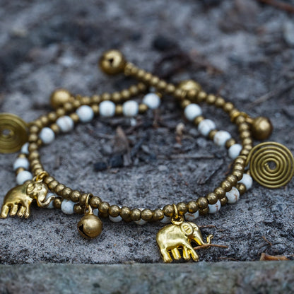 Boho Brass Elephant Bracelet 