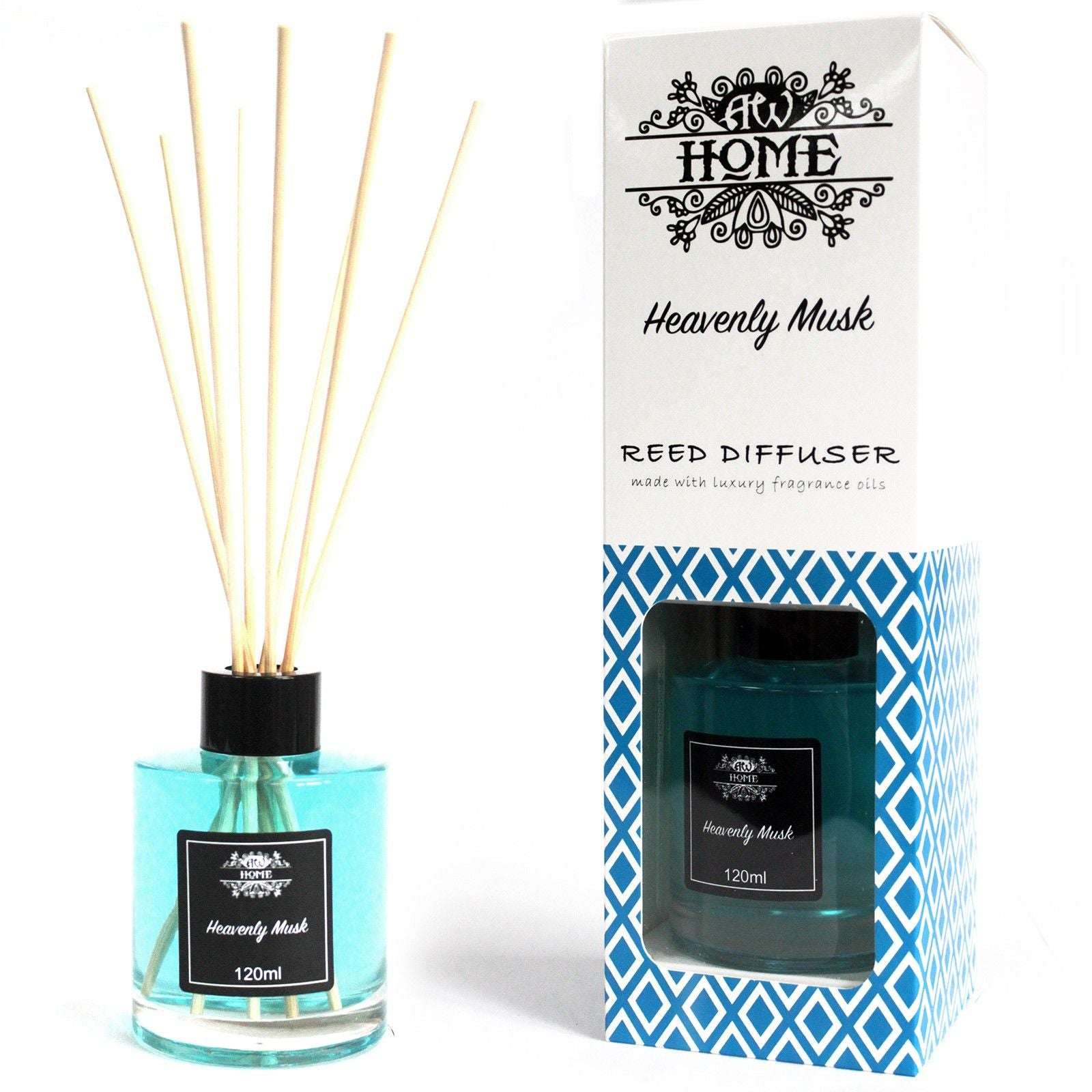 Heavenly Musk 120ml White Musk reed diffuser with natural rattan reeds