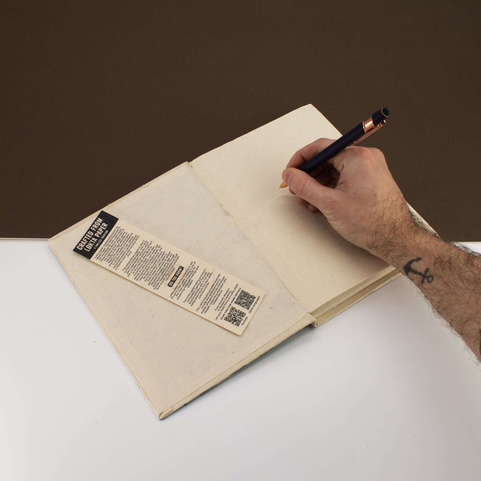 Large Lokta Notebook - Real life happens offline