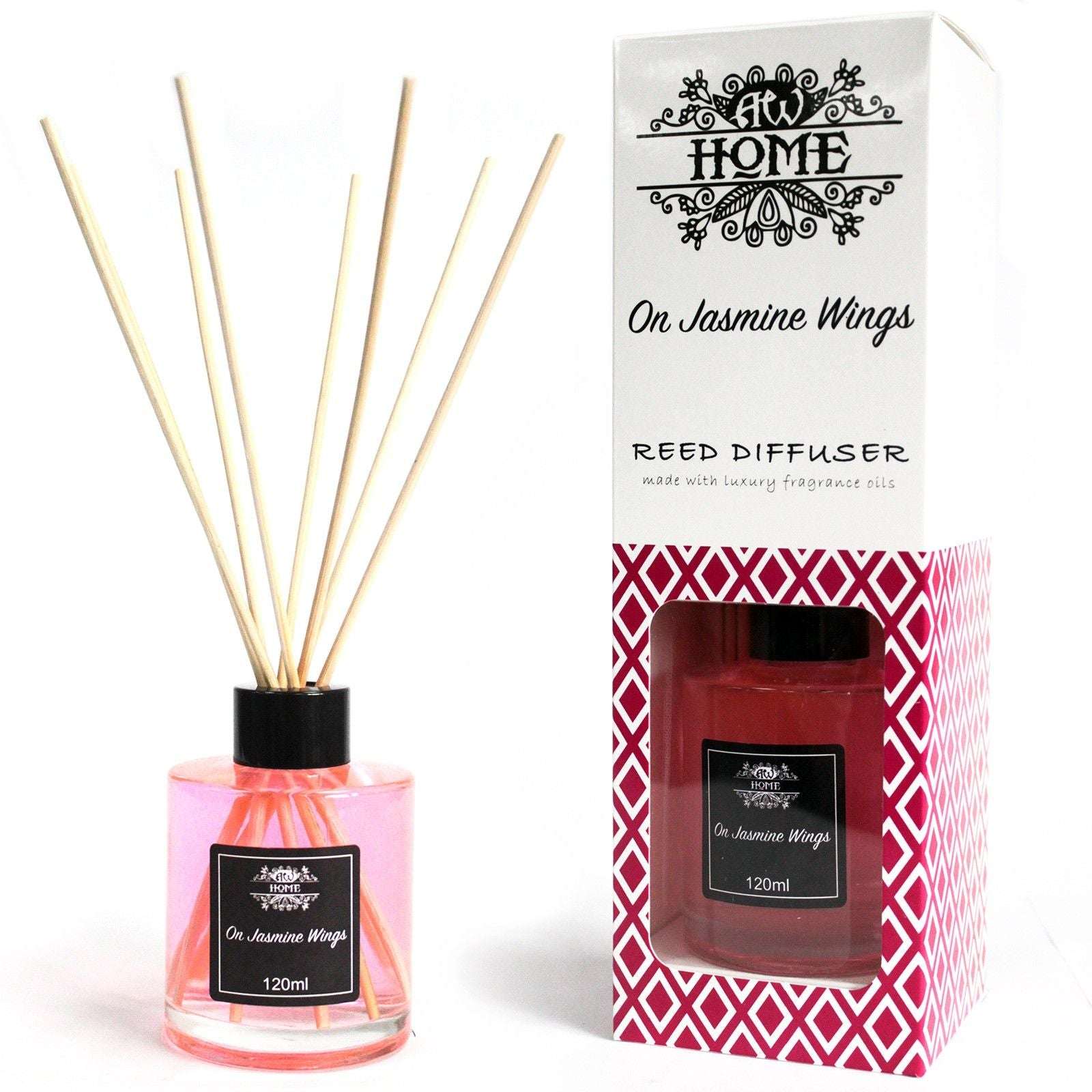 On Jasmine Wings 120ml jasmine reed diffuser with natural rattan reeds
