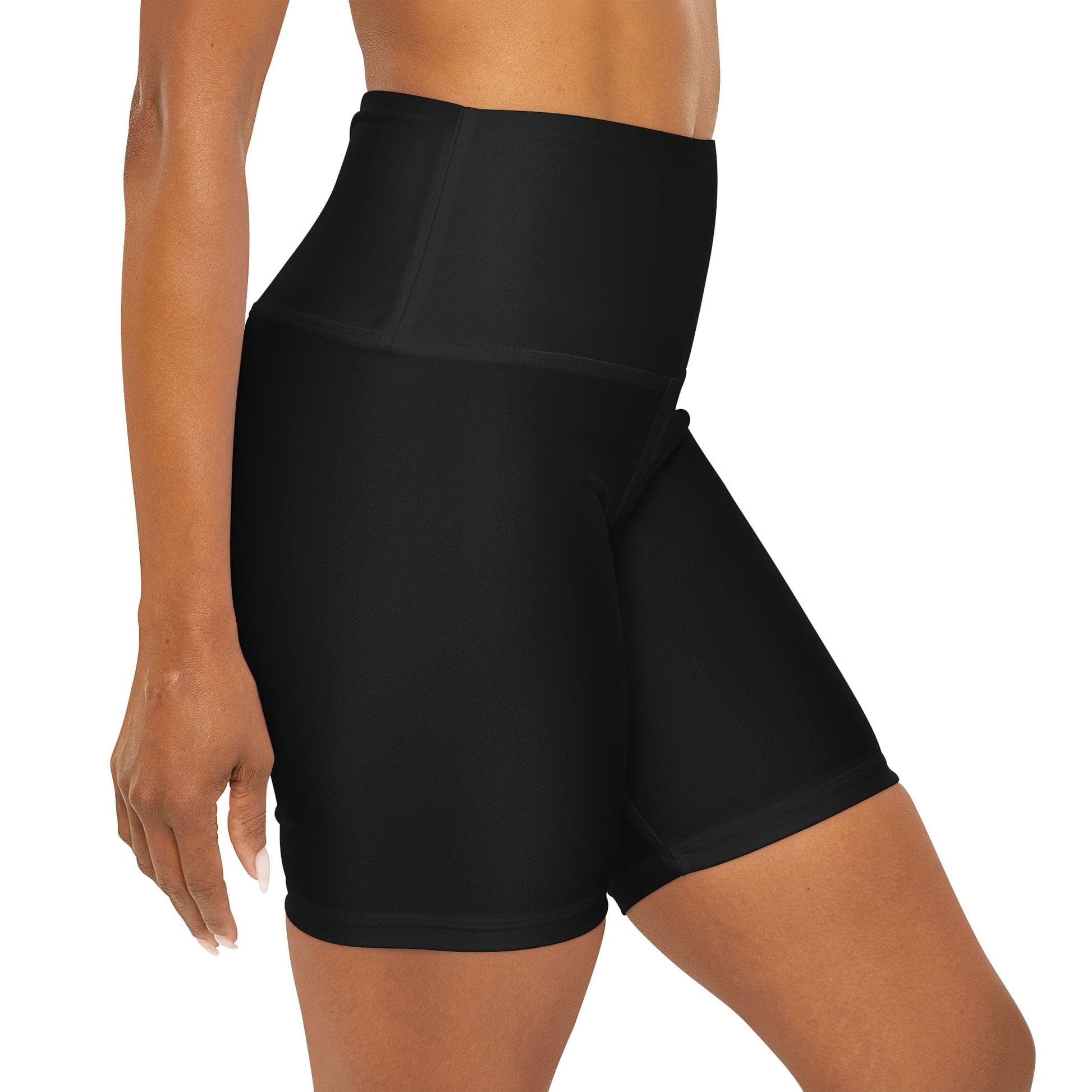 Women’s High-Waisted Black Yoga Shorts – Just Ask God