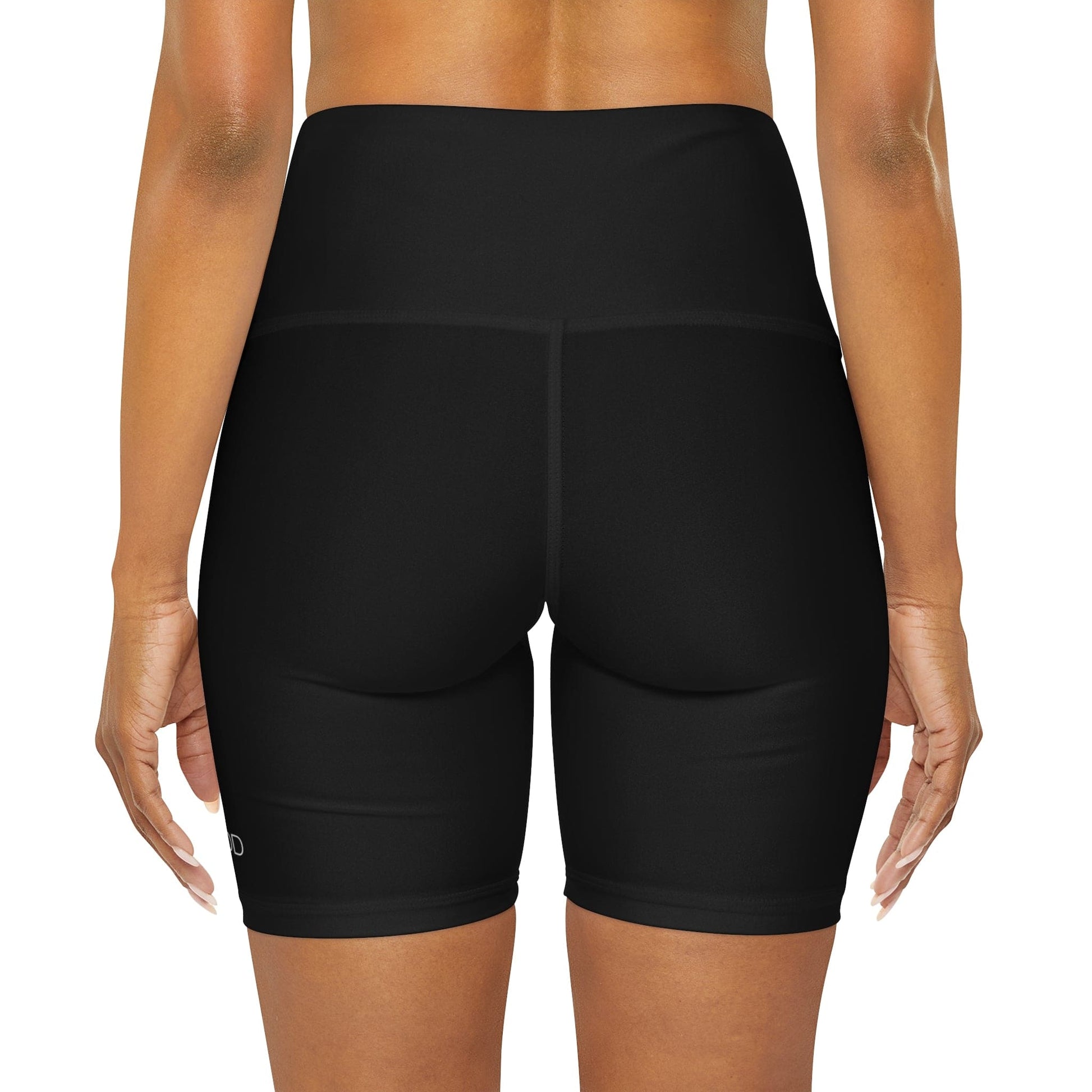 Women’s High-Waisted Black Yoga Shorts – Just Ask God